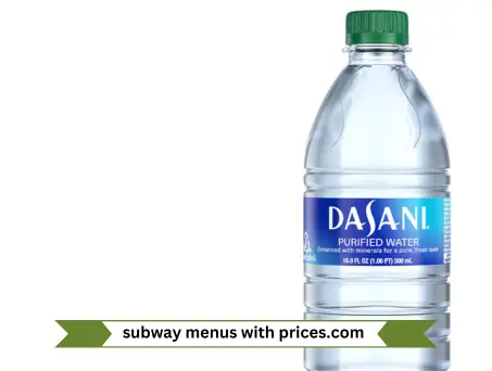 Dasani Water menu of Drinks