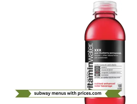 vitamin water XXX menu of Drinks